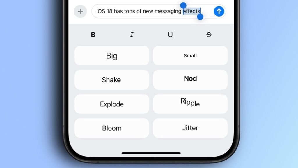 iOS 18 text effects in Messages